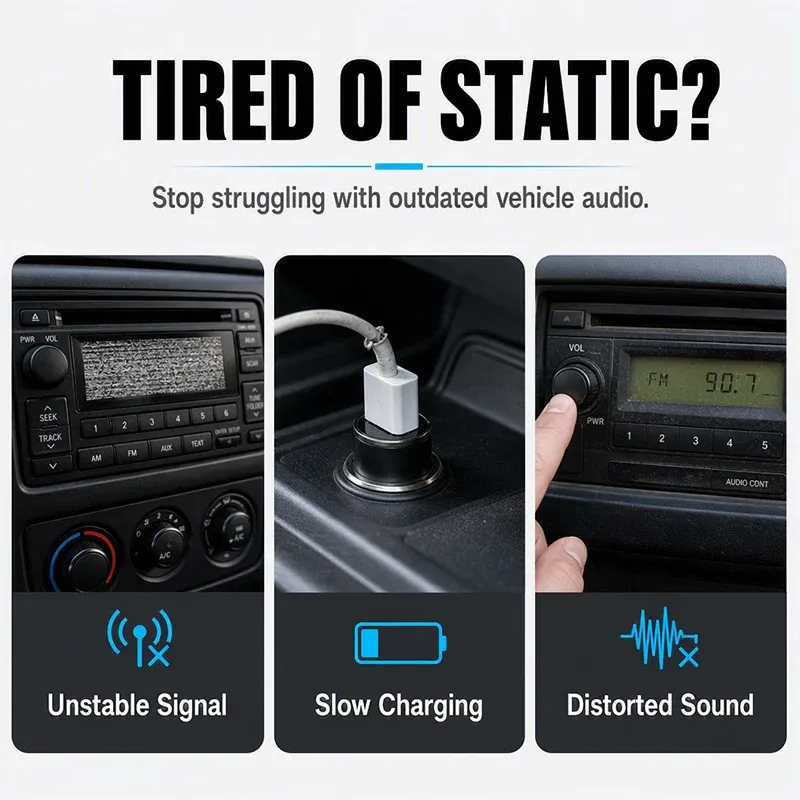 Modern car radio designed to replace outdated car audio systems